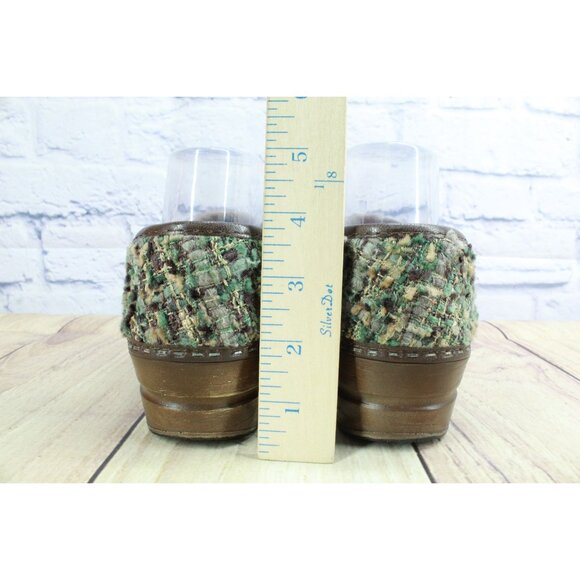 Sanita Green Brown Earth Colored Textile Fabric clogs Shoes Size 8 - Picture 6 of 9